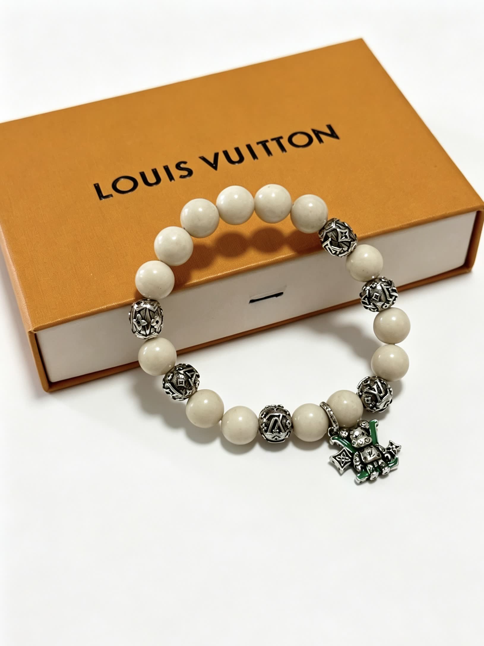 Louis Vuitton Beaded Bracelet with Charm Louis Vuitton Beaded Bracelet with Charm